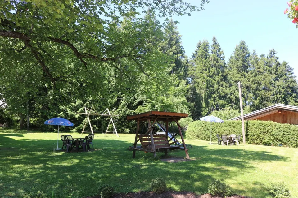 Garden with swing and playground